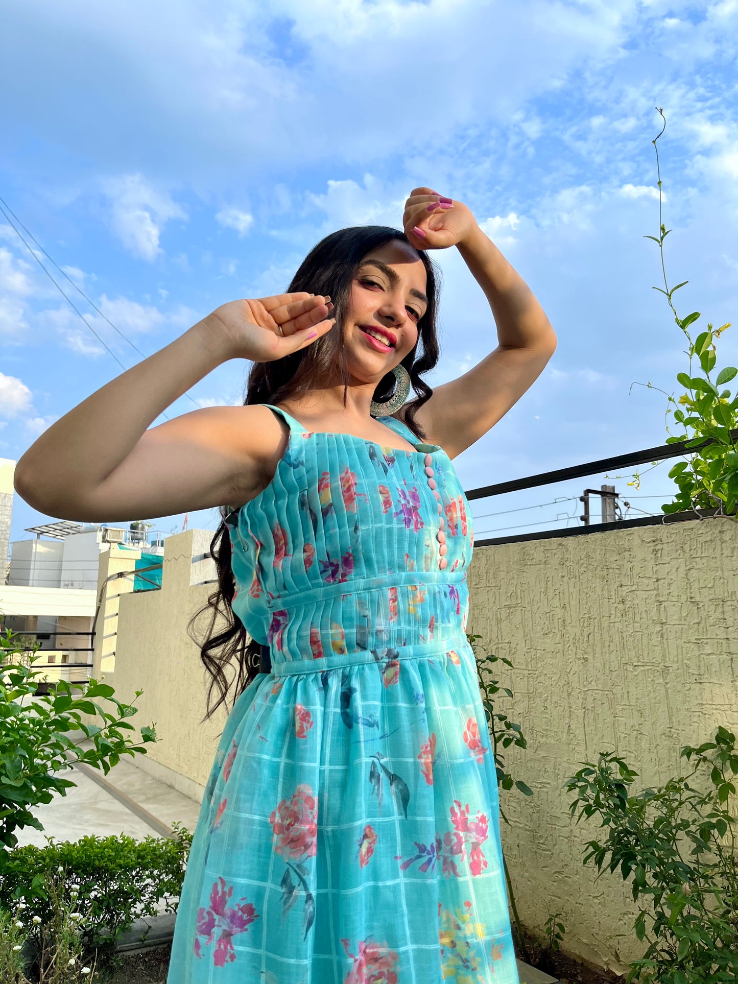 Blue Floral Pia Dress