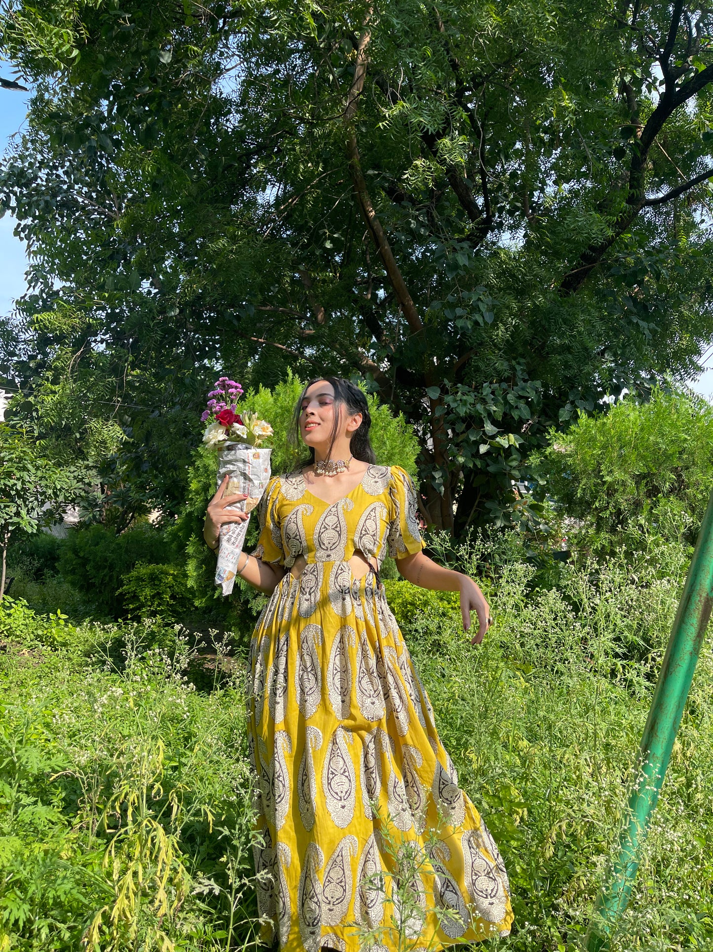 Handblock Printed Paisley Dress