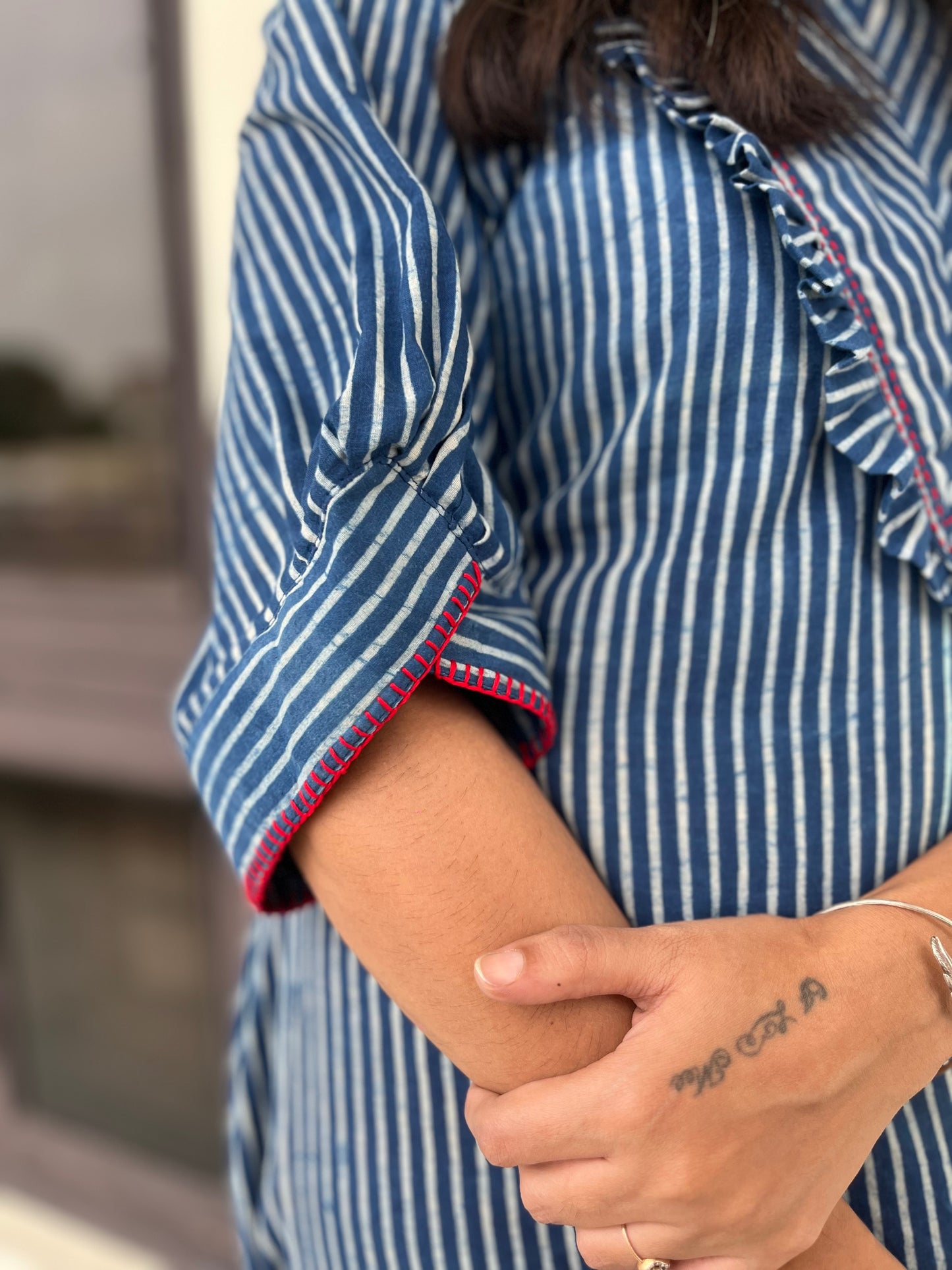 Indigo Striped Veda Dress