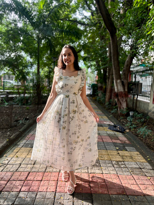 White Floral Gown