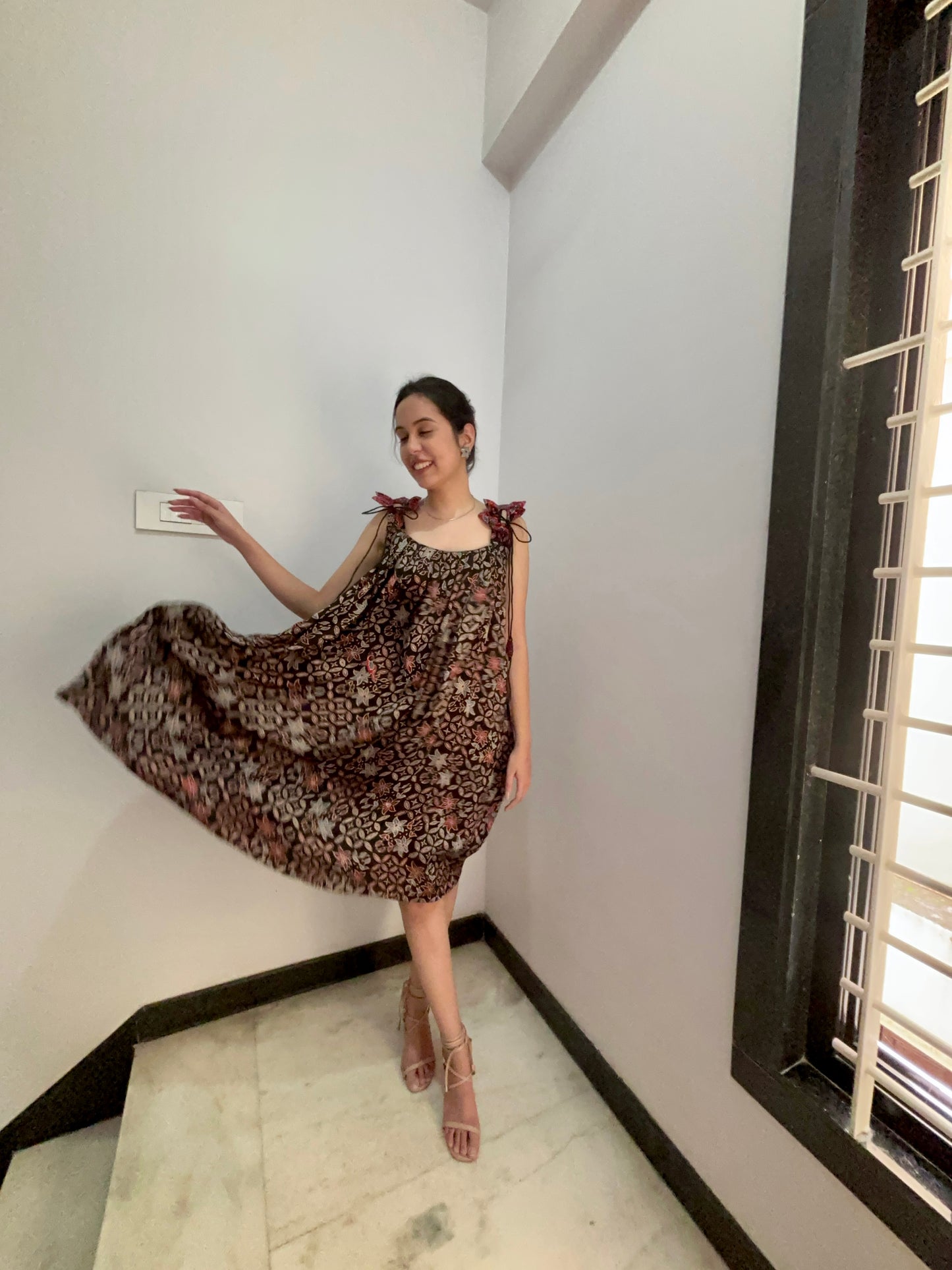 Black Ajrakh Flora Dress