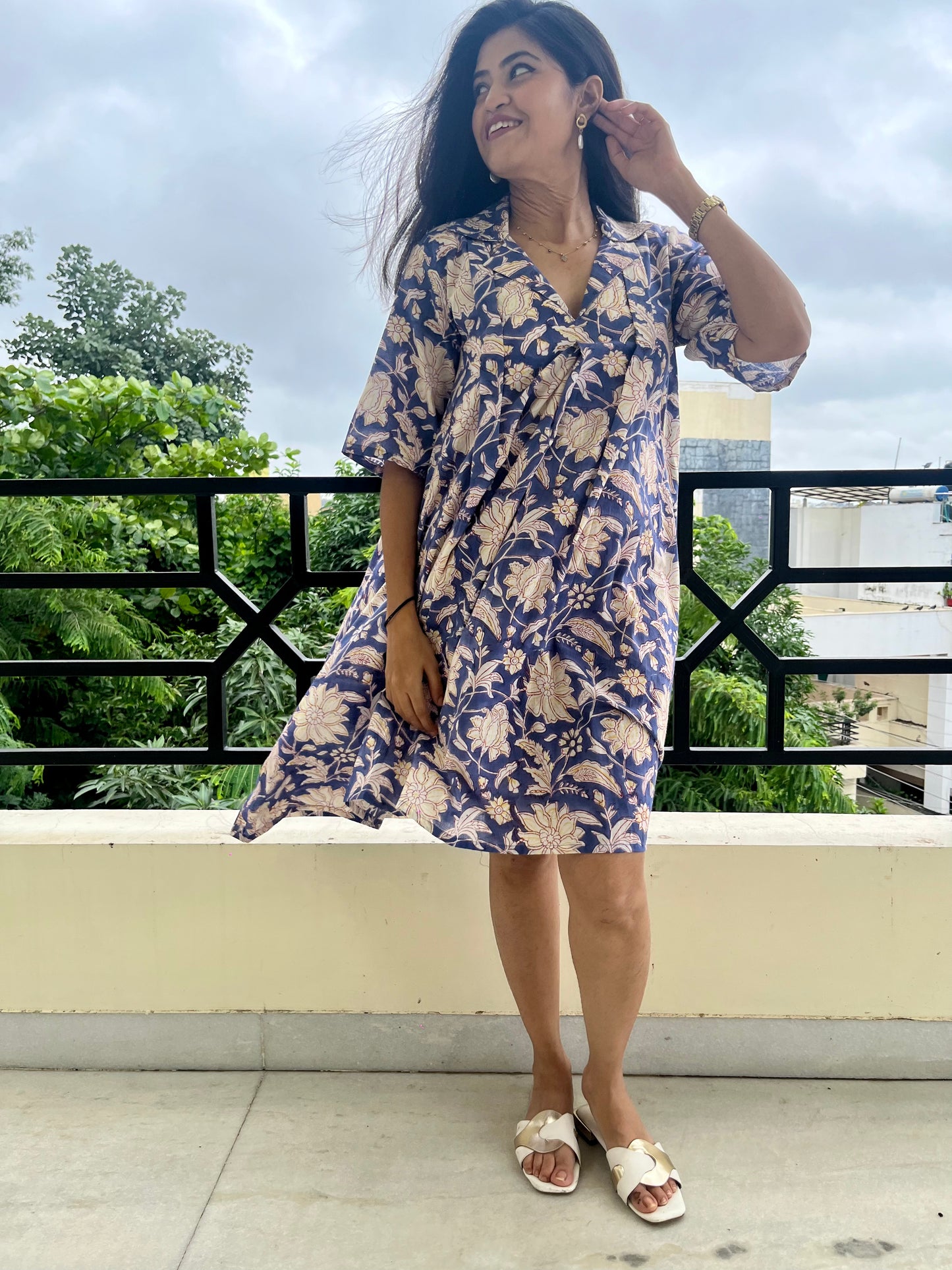 Blossom Breeze Block Print Dress