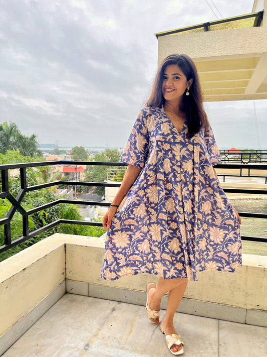 Blossom Breeze Block Print Dress