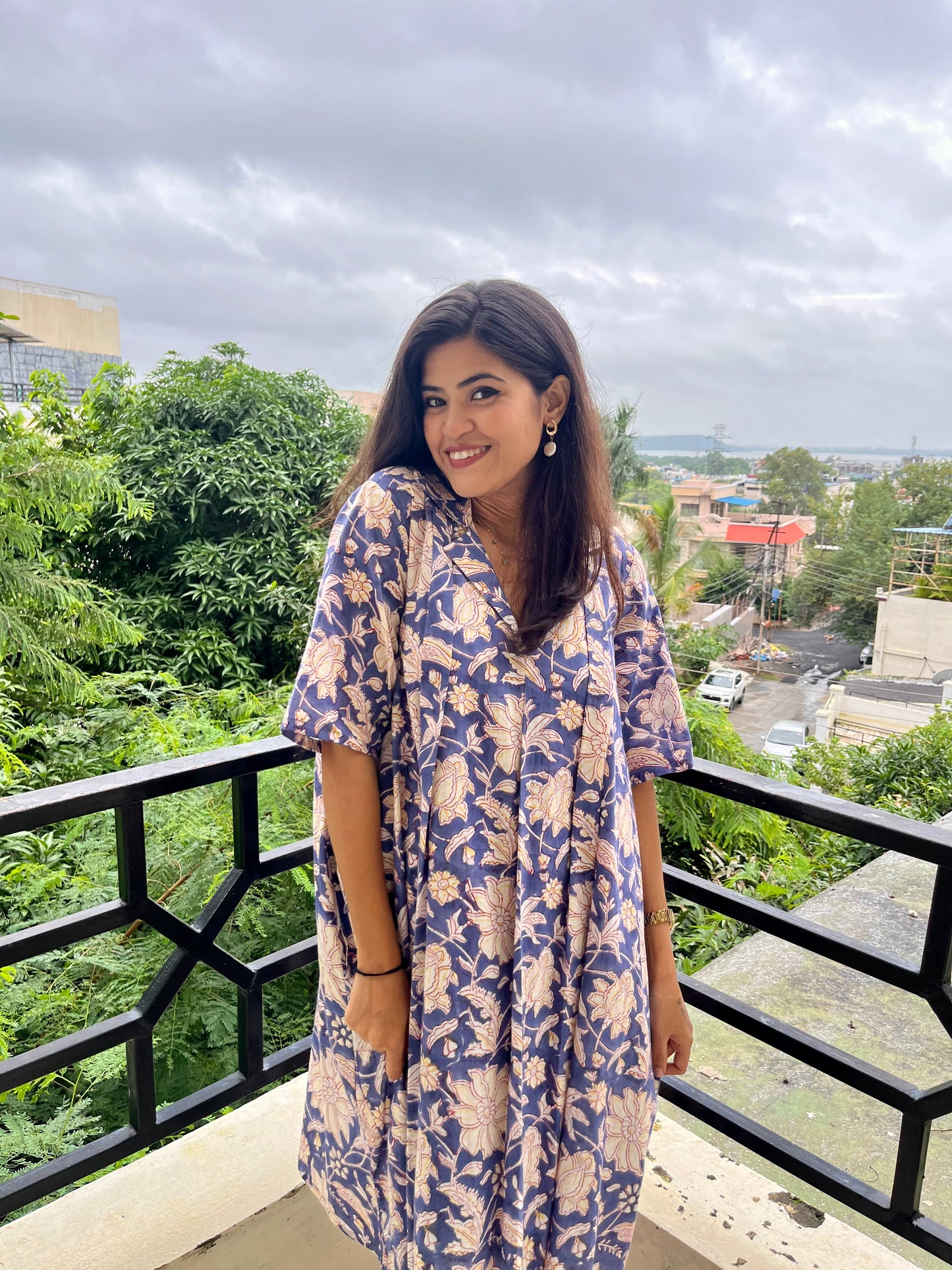 Blossom Breeze Block Print Dress