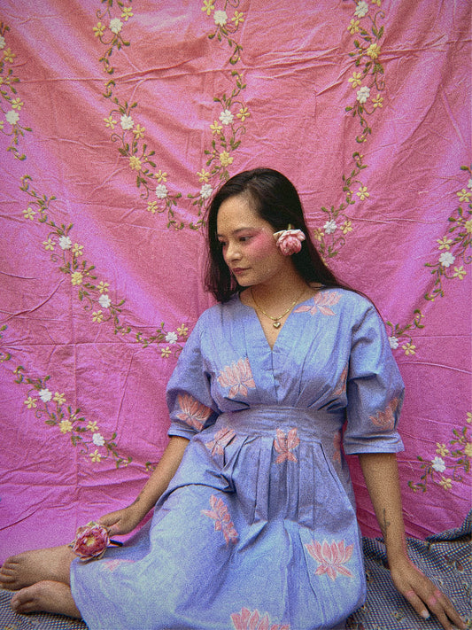 Lotus Bloom Shibori Dress