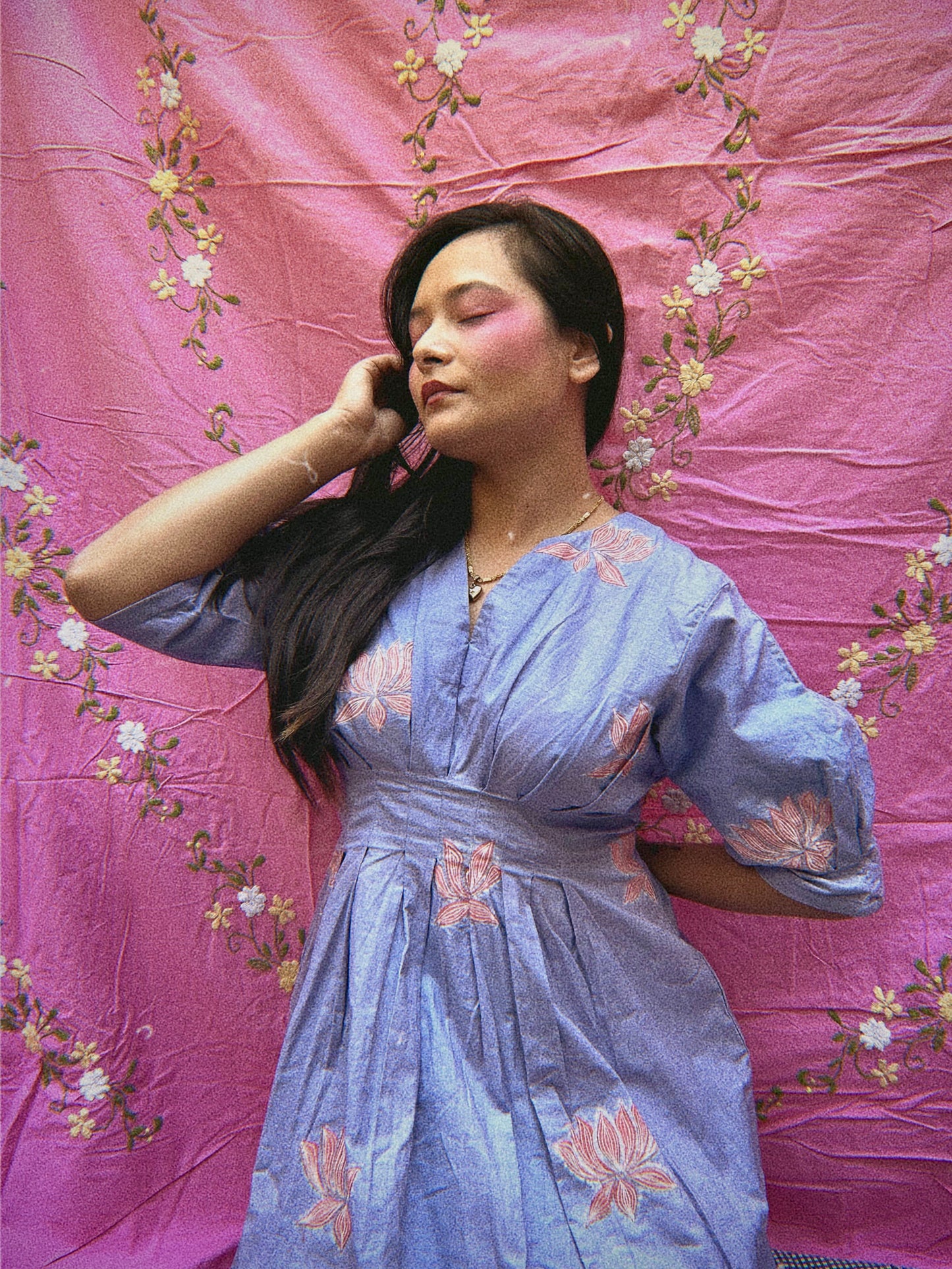 Lotus Bloom Shibori Dress