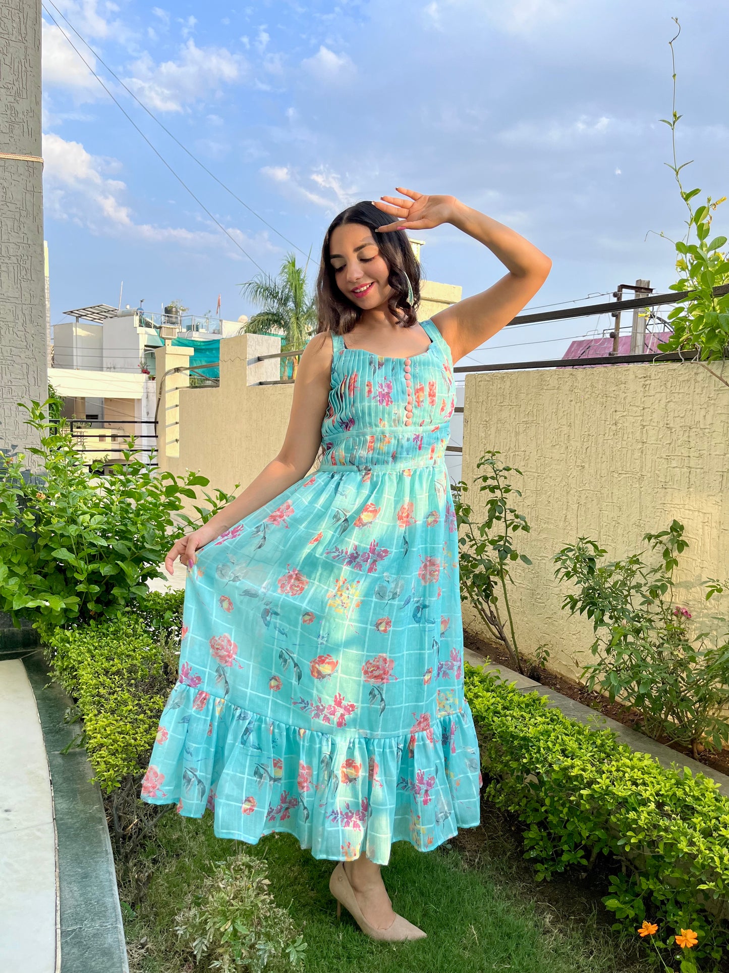 Blue Floral Pia Dress