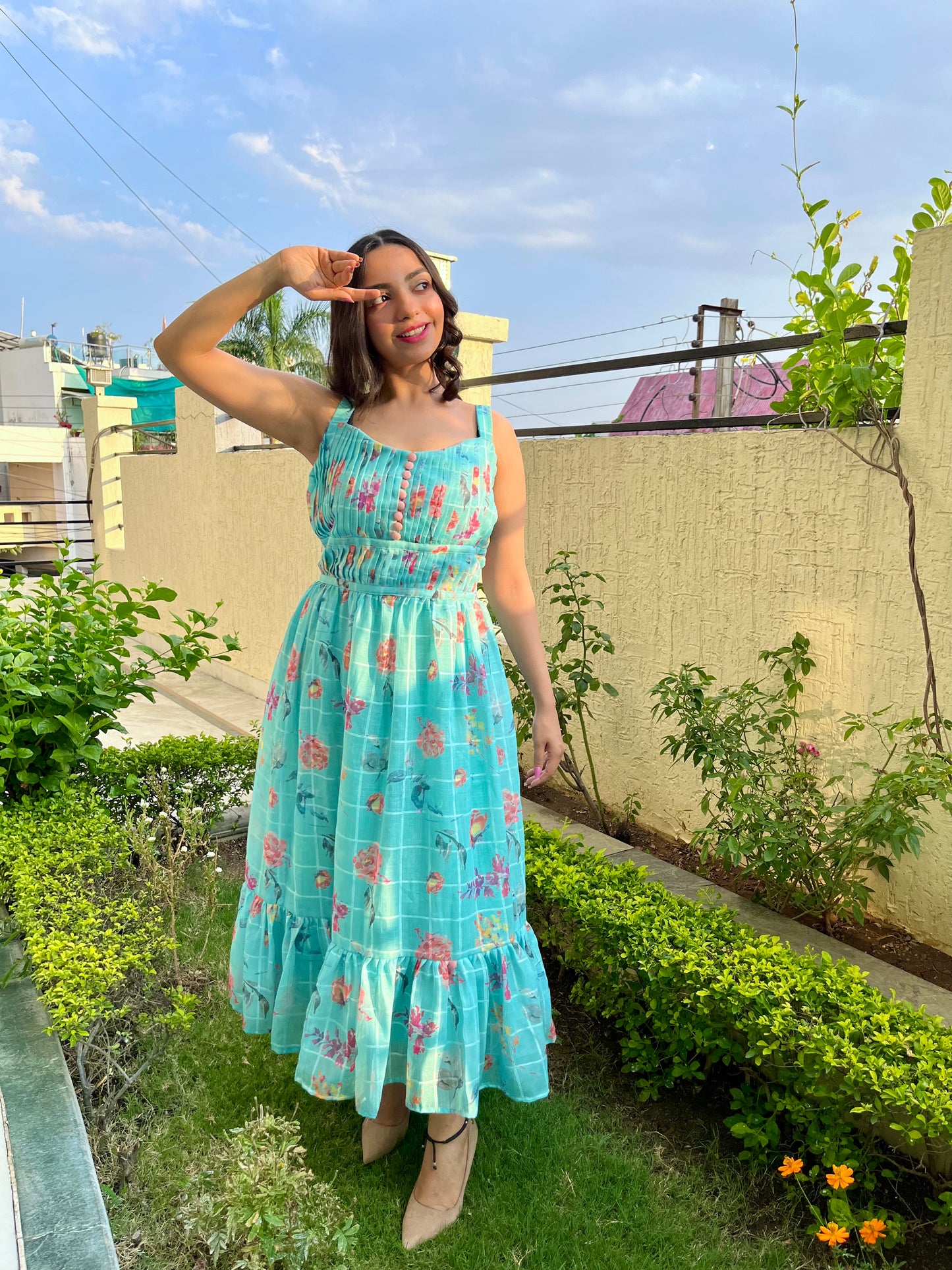 Blue Floral Pia Dress