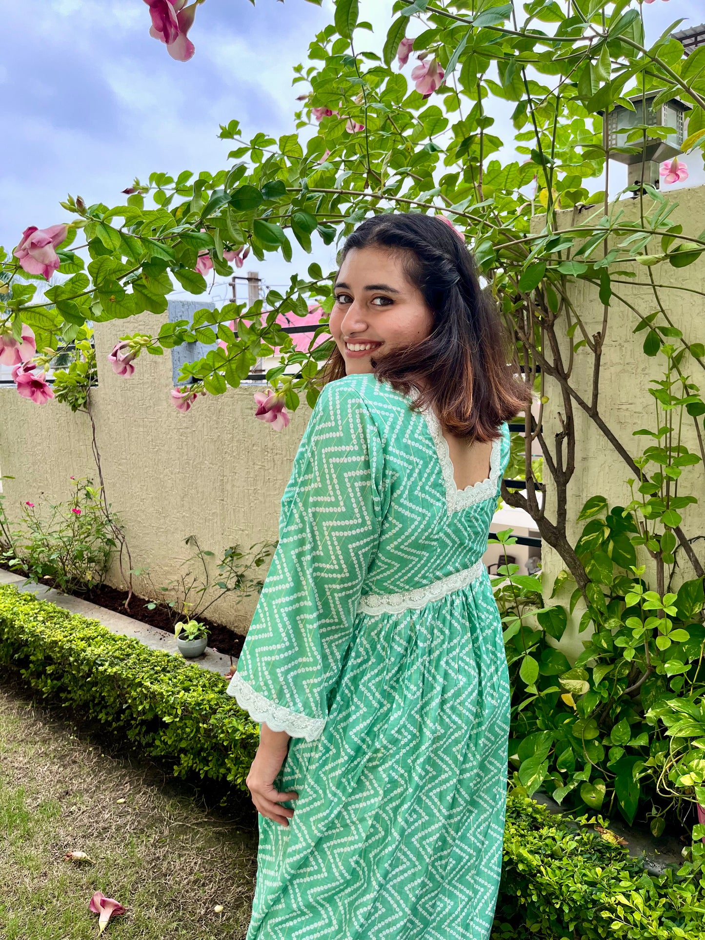 Minty Bandhani Kurta Set